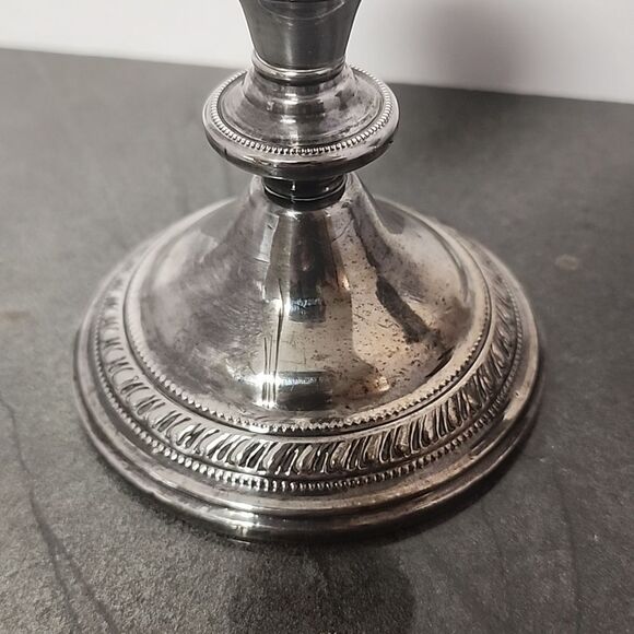 Crest Silver Co Sterling Silver Weighted Candlesticks Candle Holders 925 - Picture 4 of 8